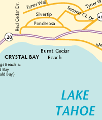 Map of Lake Tahoe communities